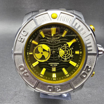 Invicta Coalition Forces Radar Chronograph Watch Men 59mm Yellow Dial Steel Runs0