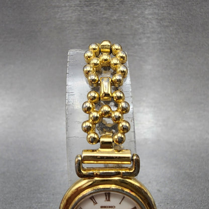 Seiko Exceline Watch Women 21mm White Dial Gold Tone 12200080 New Battery4