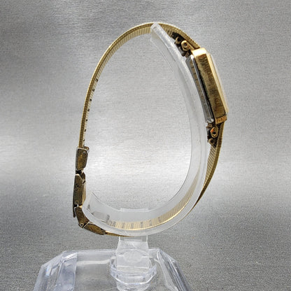 Seiko Tank Watch Women 14mm Champagne Dial Gold Tone 13205770 New Battery8
