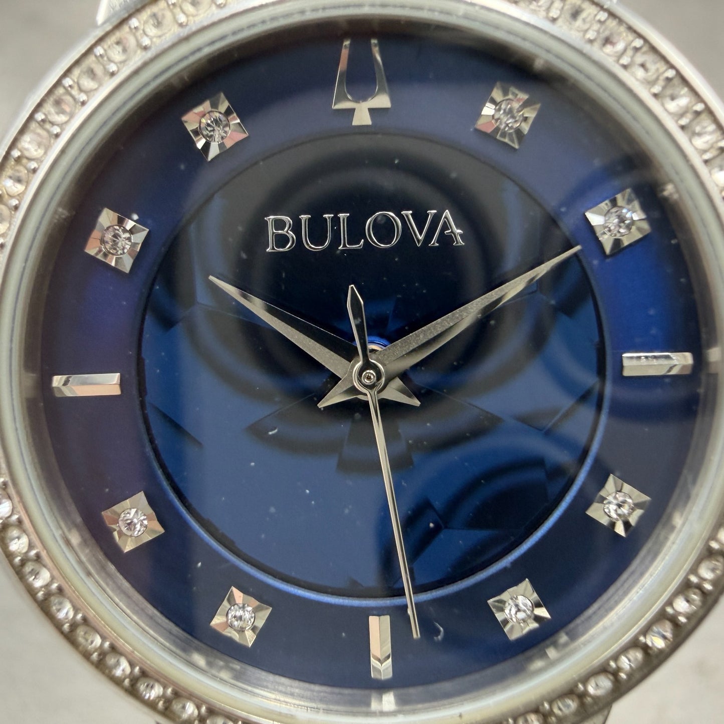 Bulova Watch Women 33mm Blue Dial Silver Tone Round 96L276 New Battery Crystals1