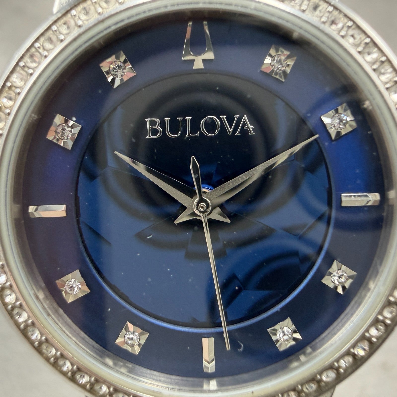 Bulova Watch Women 33mm Blue Dial Silver Tone Round 96L276 New Battery Crystals1