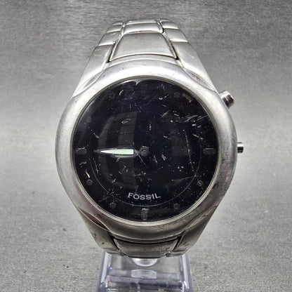 Fossil Big Tic Watch Men 40mm Black Dial Silver Tone Round JR-8094 PARTS0