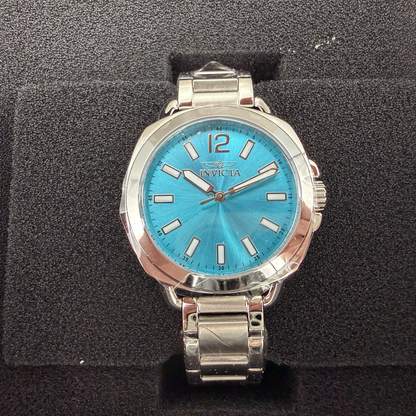 Invicta Wildflower Watch Women 32mm Blue Dial Silver Tone Round 473250