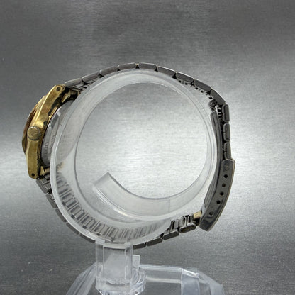 Seiko SQ Watch Women 23mm Champagne Dial Gold Tone Daydate 8523-0040 New Battery6