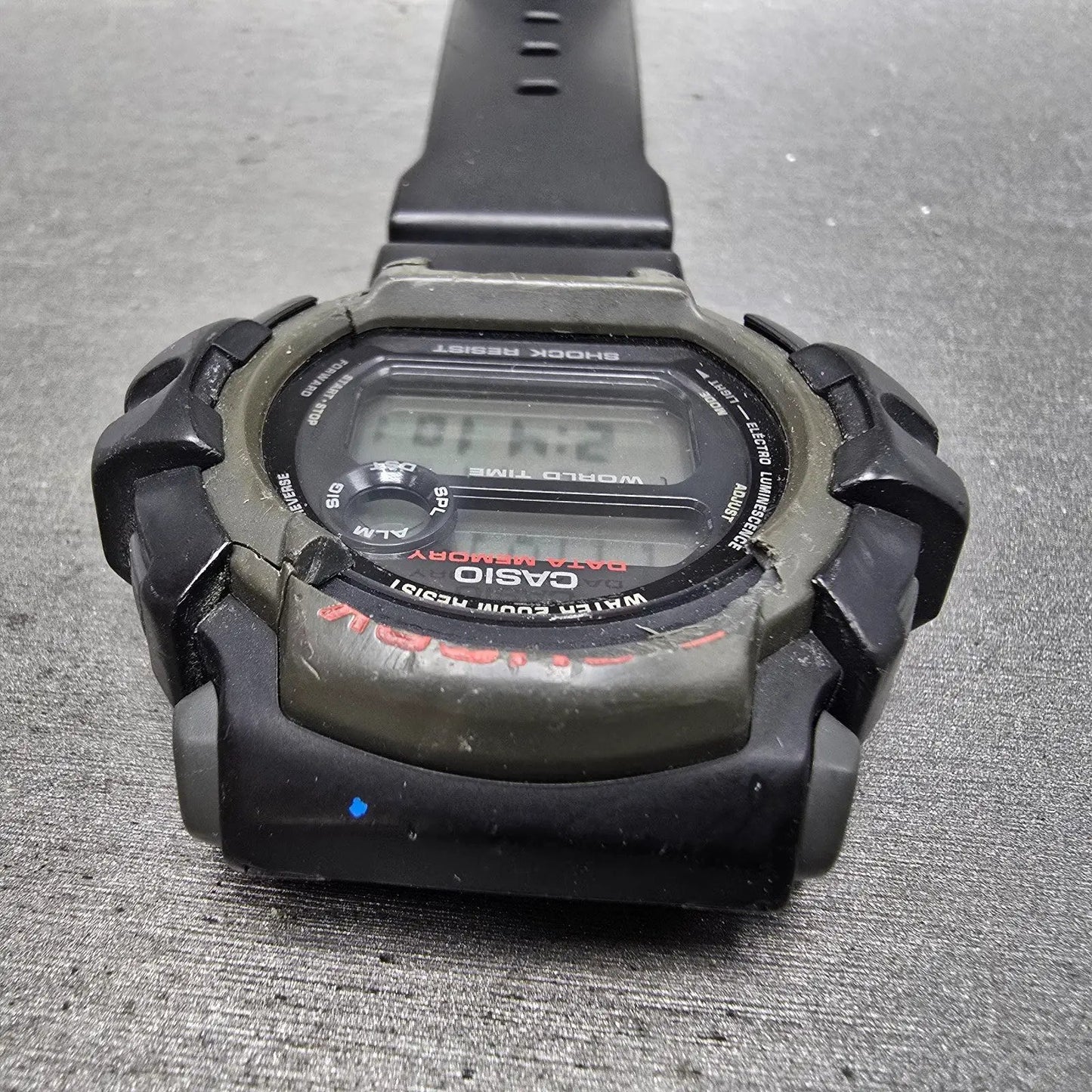 Casio G-Shock G-2200 Watch Men 49mm Black Gray Alarm Chronograph READ New Batt4