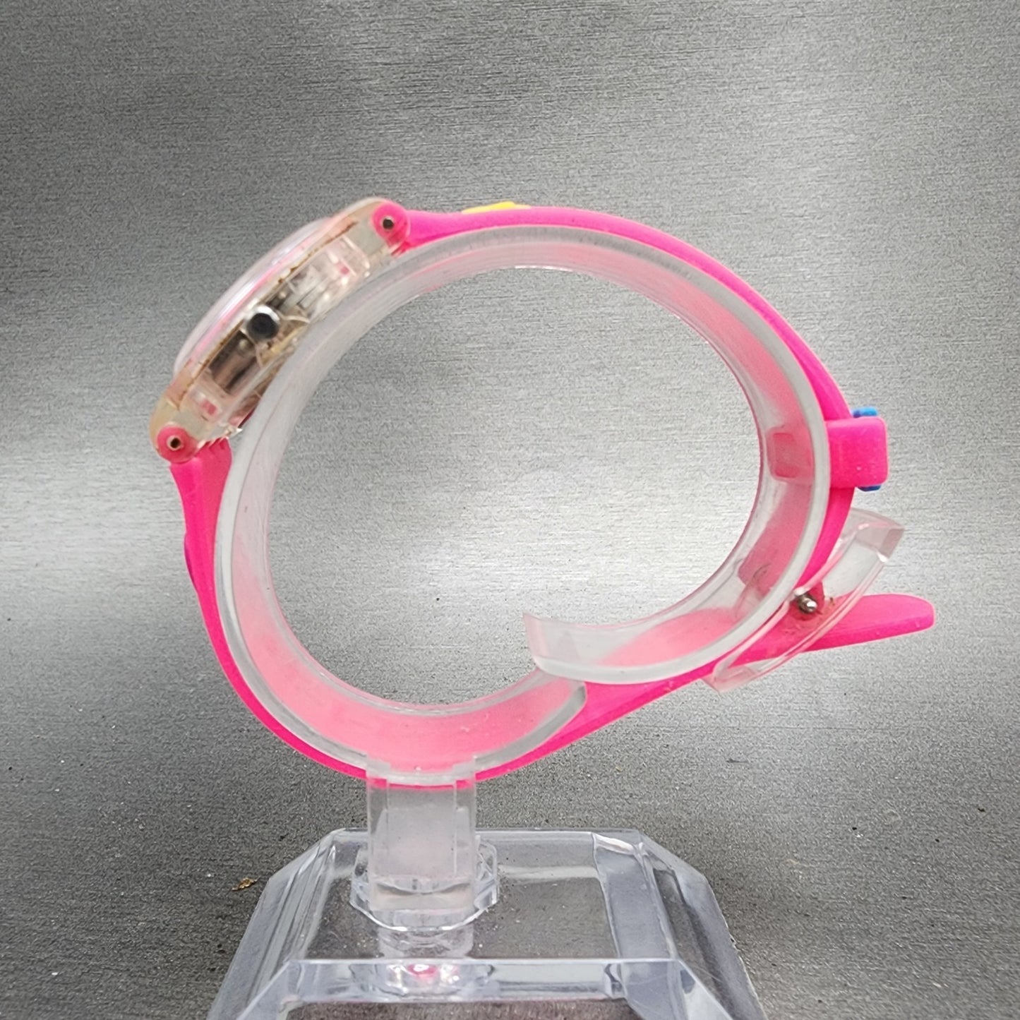 Swatch Candy Pleasure Watch Women 25mm Pink Dial Clear Case Round New Battery5