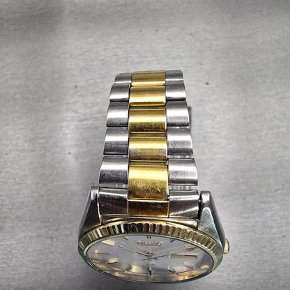 Seiko President Watch Men 35mm Silver Dial Two Tone Daydate 5H23-8029 New Batt4