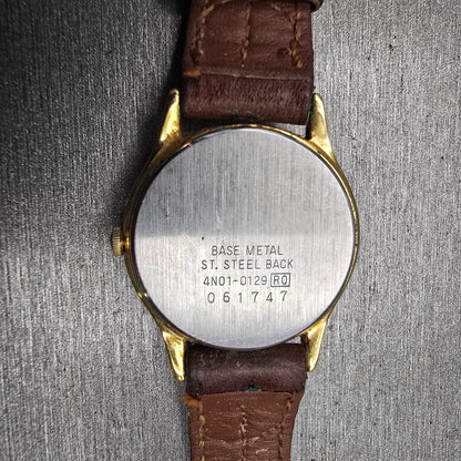 Seiko Minnie Mouse Watch Women 25mm White Dial Gold Tone 4N01-0129 New Battery10