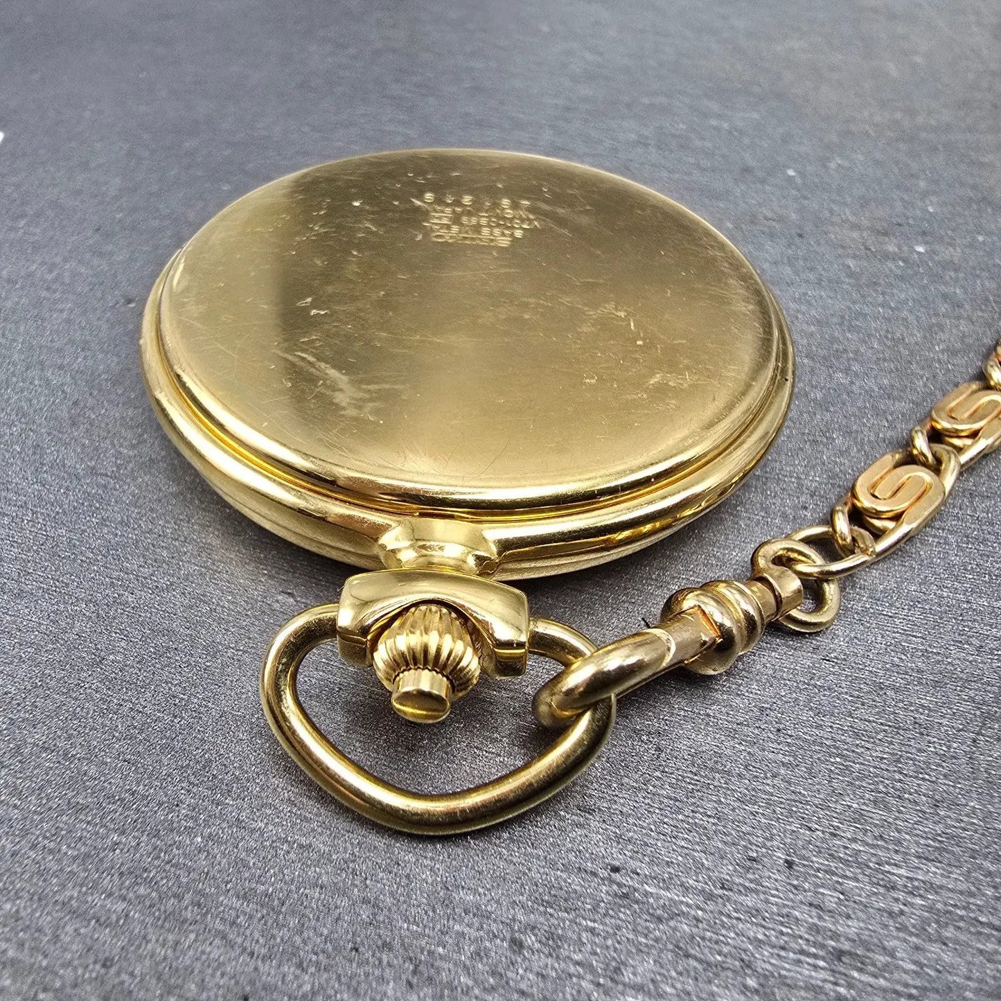Seiko Pocket Watch Men 46mm White Dial Gold Tone Round V701-0B89 PARTS11