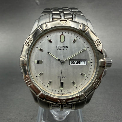 Citizen Watch Men 37mm Silver Dial Silver Tone Daydate Round 5500-K11511 New Bat0