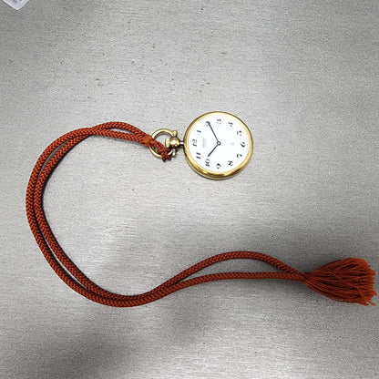 Seiko Pocket Watch 29mm White Dial Gold Tone Round 2620 New Battery7