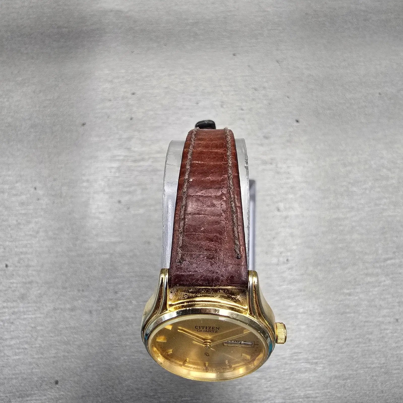 Citizen CQ Watch Women 23mm Gold Dial Gold Tone Daydate 6000-S19970 New Battery4