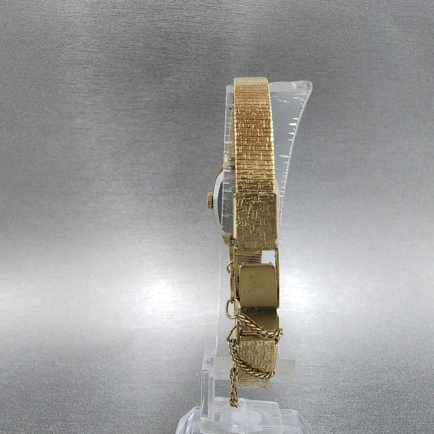 Seiko Watch Women 17mm Gold Dial Gold Gold Rectangle Manual Wind Runs 1138507