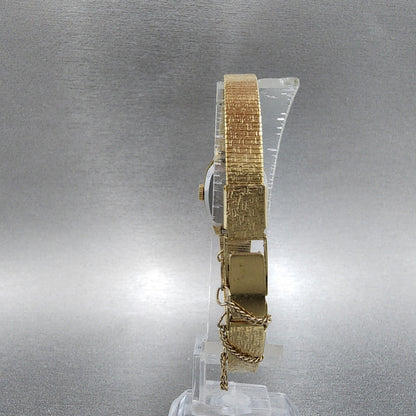 Seiko Watch Women 17mm Gold Dial Gold Gold Rectangle Manual Wind Runs 1138507