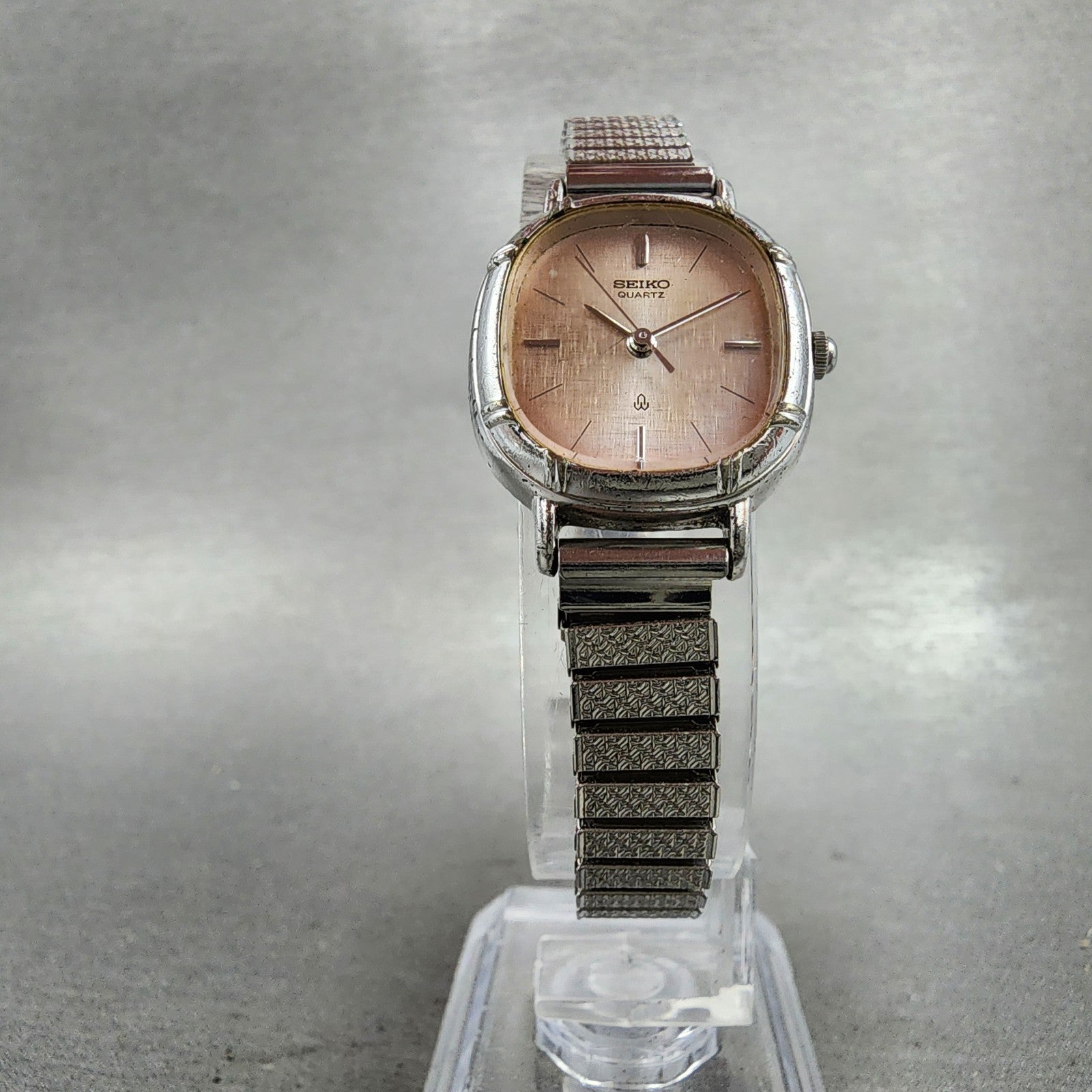 Seiko Watch Women 21mm Silver Dial SilverTone Rectangle 34215000 New Battery4