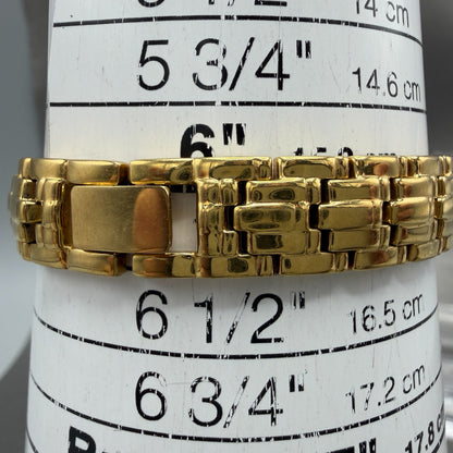 Seiko Tank Watch Women 14mm MOP Dial Gold Tone Rectangle 2e20-7609 New BatteryAB10