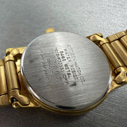 Citizen Watch Women 24mm Cream Dial Gold Tone Date Round 1012-K13131 New Batt 5610