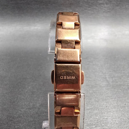 Seiko Wired Watch Women 17mm MOP Dial Rose Gold Rectangle 1N01-0JZ0 New Battery7