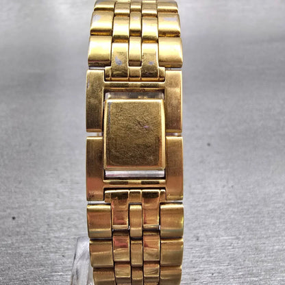 Seiko Pulsar Watch Men 27mm White Dial Gold Tone Date V732-X154 New Battery VTG7