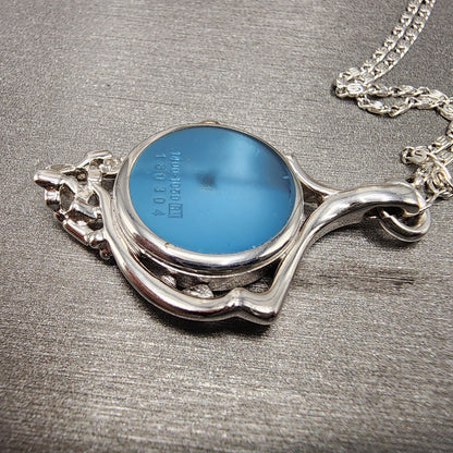 Seiko Necklace Watch Women 25mm Blue Dial Silver Tone Round 14001050 New Batt8