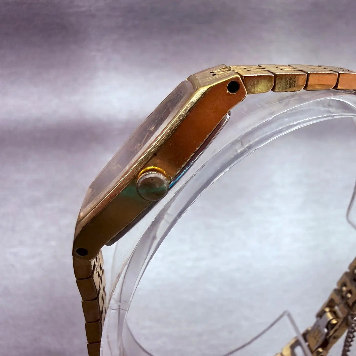 Seiko Tank Watch Women 14mm Brown Dial Gold Tone Rectangle 1320-5019 New Battery2
