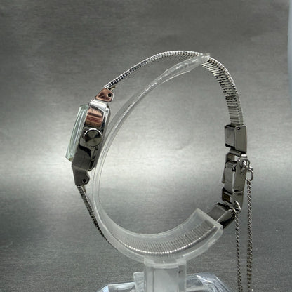 Seiko Watch Women 17mm Silver Dial Silver Tone Rectangle Manual 11-3610 Runs6