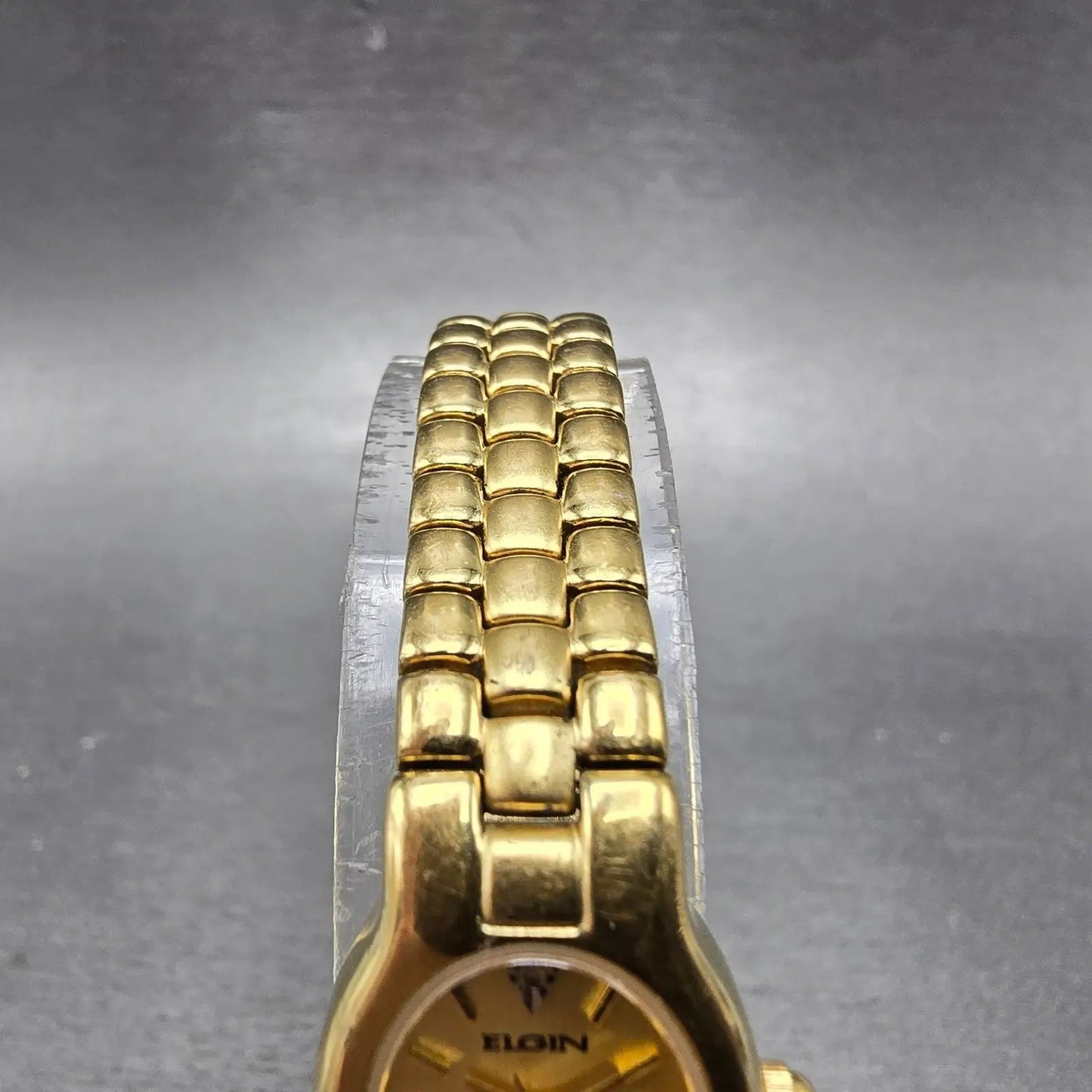 Elgin Watch Women 17mm Gold Dial Gold Tone Oval Bracelet EL 320 New Battery4