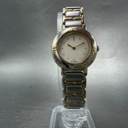 Yves Saint Laurent Watch Women 24mm White Dial Two Tone Round 2200-229789 Newbat5