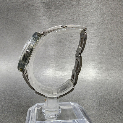 Swatch Watch Women 25mm Silver Dial Clear Case Round New Battery VTG6