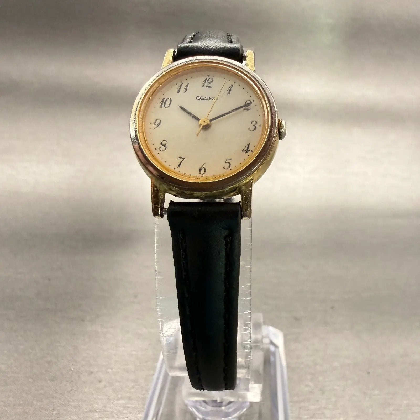 Seiko Watch Women 22mm Ivory Dial Gold Tone Round 4N21-0042 Vintage New Battery5