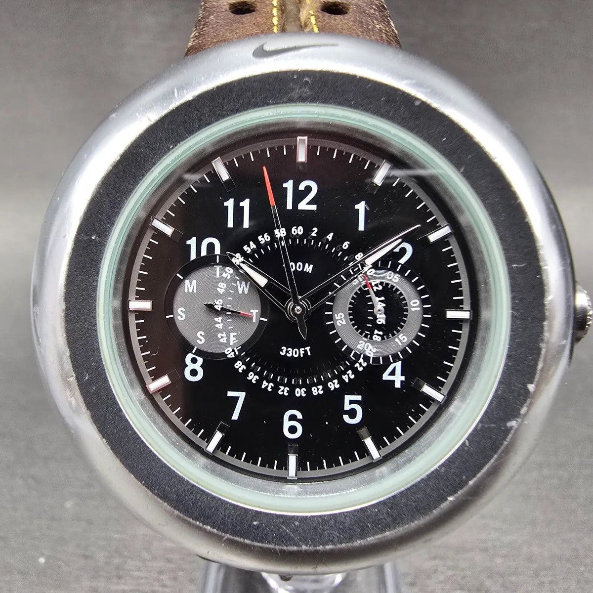 Nike Oregon Watch Men 45mm Black Dial Aluminum Daydate Round WA0050 New Battery0