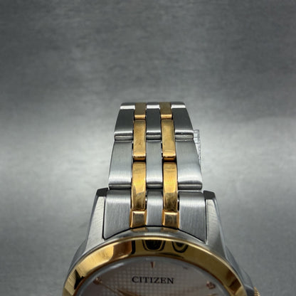 Citizen Watch Women 28mm White Dial Two Tone Daydate Round EQ060553A New Batt6