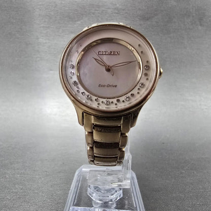 Citizen Eco-Drive Circle of Time Watch Women 30mm MOP Dial Rose Gold Tone Runs6