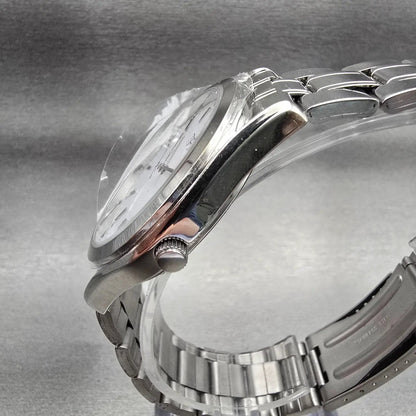 Bulova TFX Watch Men 40mm White Dial Silver Tone Date Round 36B100 New Battery2