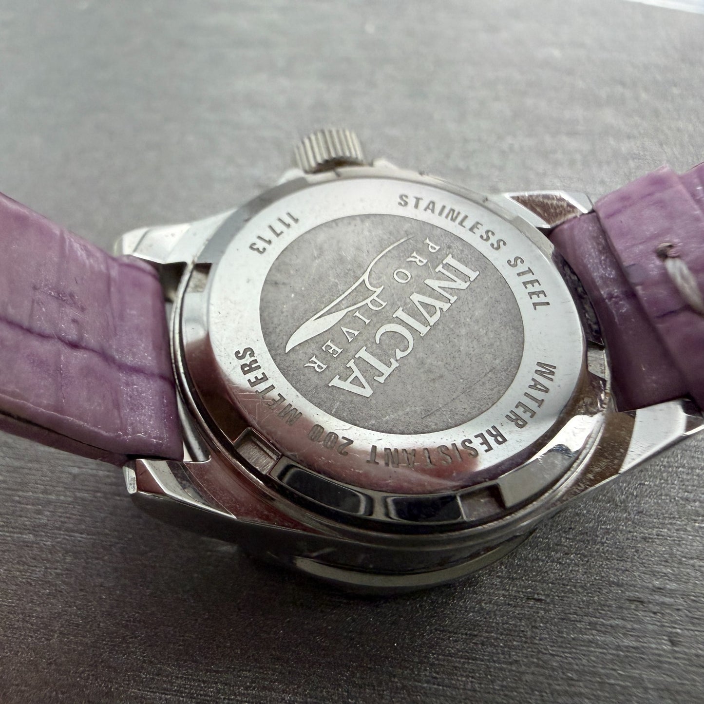 Invicta Pro Diver Watch Women 25mm Purple Dial Steel Date Round 11713 New Batt9