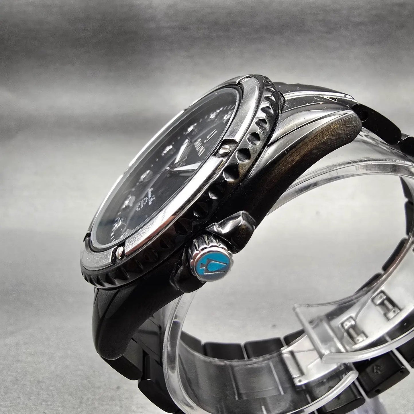 Bulova Marine Star Watch Men 42mm MOP Dial Black Tone Date 98D107 New Battery2