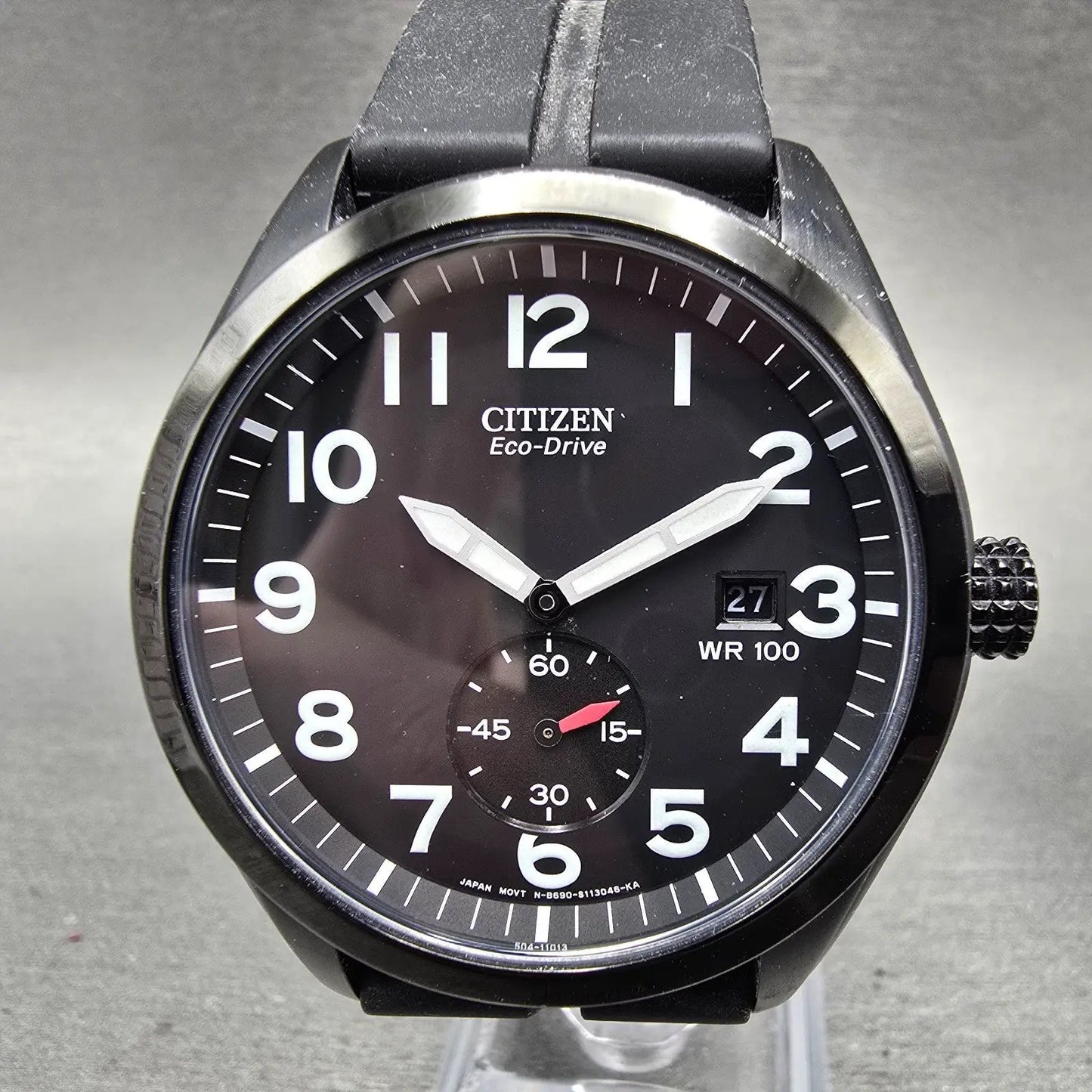 Citizen Eco-Drive Watch Men Black Dial Black Toine Date B690-S077648 Runs0