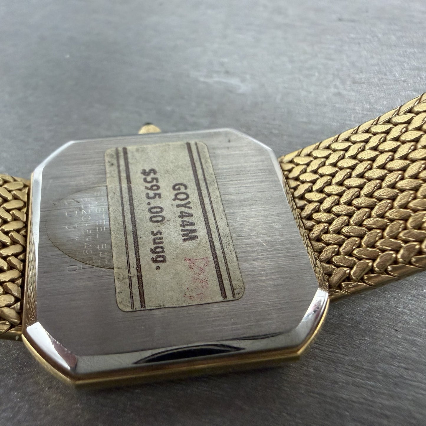 Seiko Lassale Watch Men 27mm Black Dial Gold Tone Octagon 6020-5349 NewBattery9