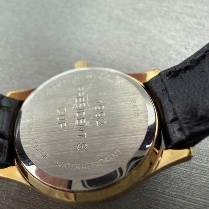 Hamilton Watch Women 24mm White Dial Gold Tone Date Round 9818 New Battery8