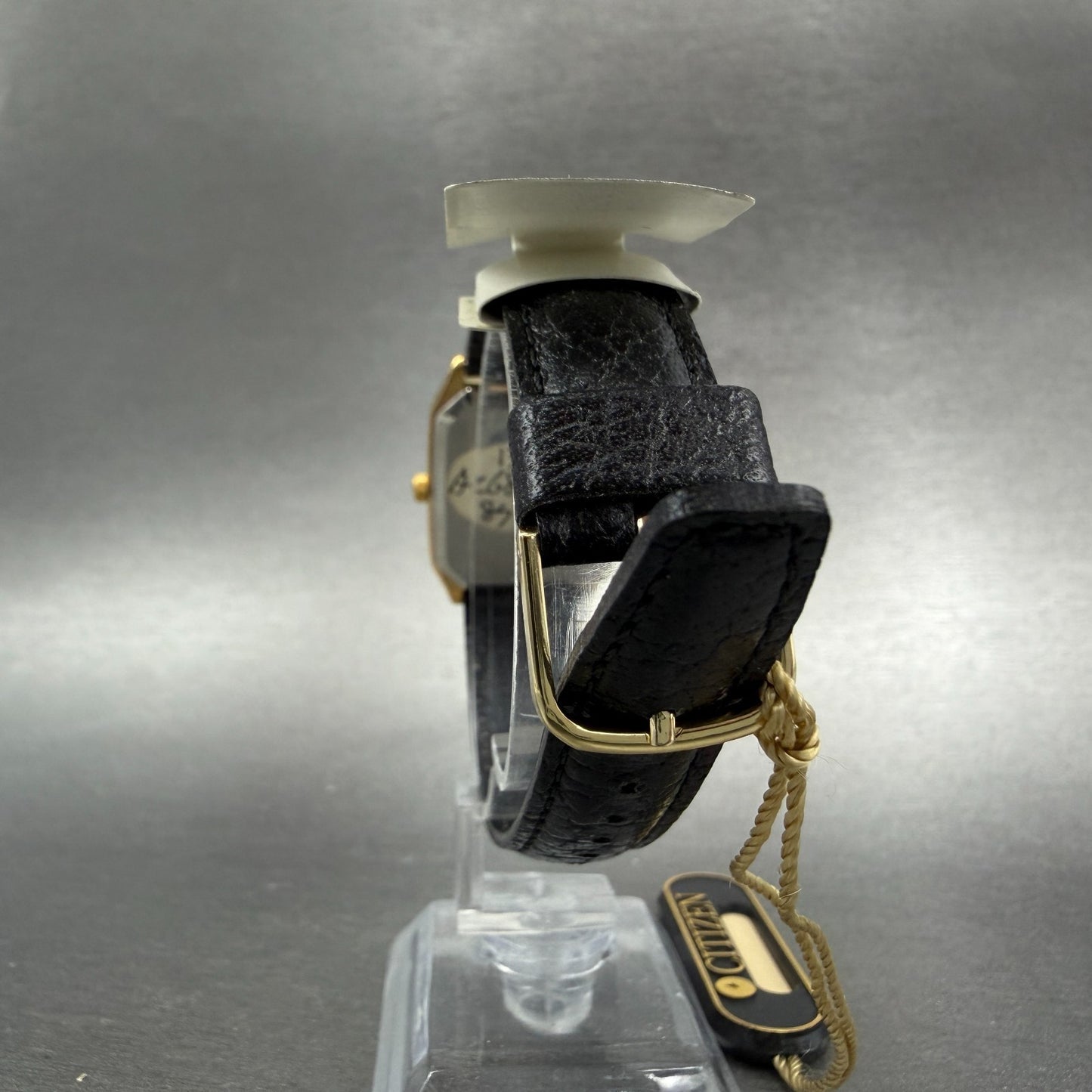 Citizen Tank Watch Unisex 25mm White Dial Gold Tone Rectangle New Battery NOS7