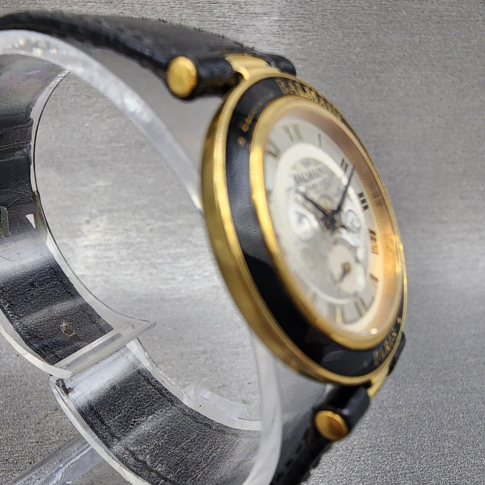 Pierre Balmain Watch Women 26mm White Dial Gold Tone Small Seconds New Batt3