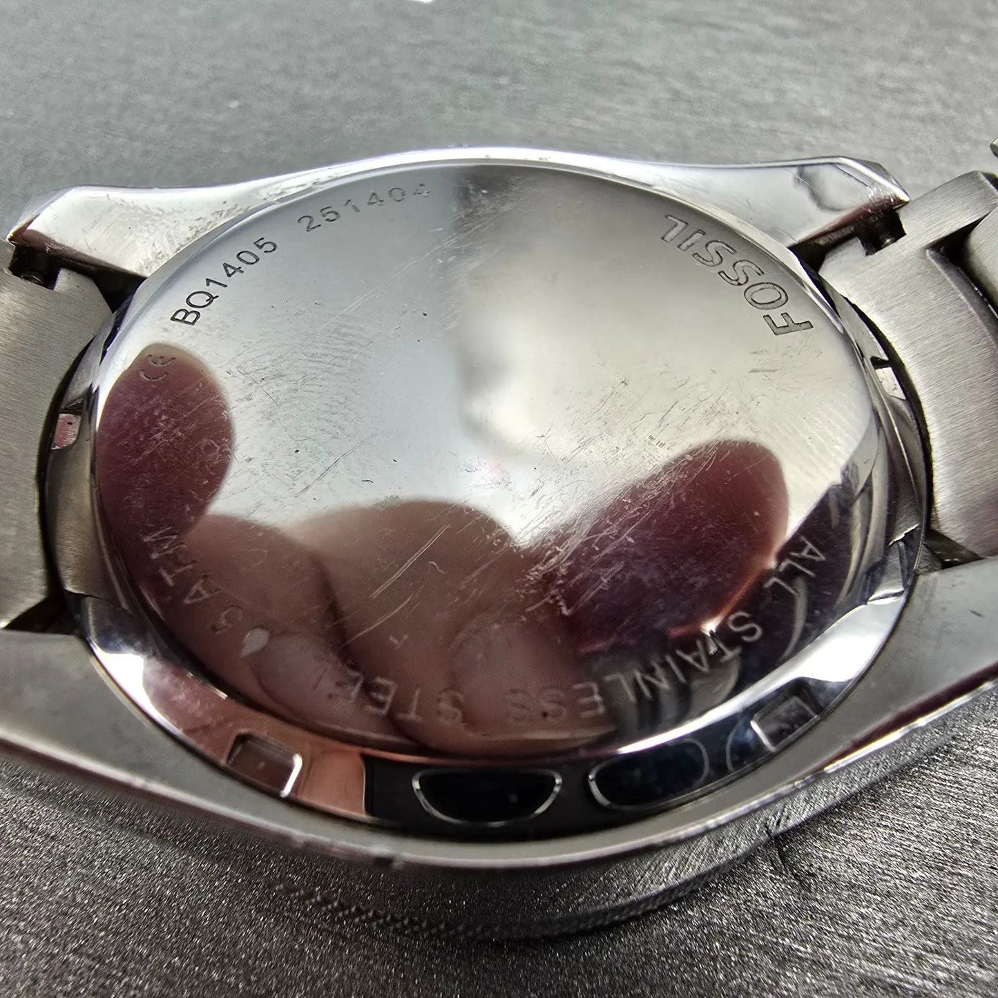 Fossil Watch Women 40mm Pink MOP Dial Silver Tone Daydate BQ1405 New Battery10