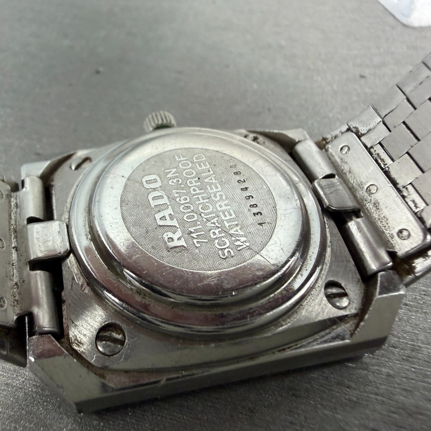 Rado Diastar Watch Men 30mm Black Dial Tungsten Case Date Rectangle New Battery10