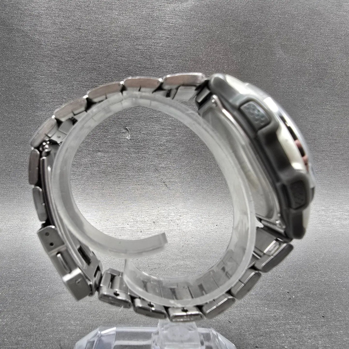Casio AW-S90 Watch Men 41mm Silver Dial Silver Tone Analog Digital Solar Works8