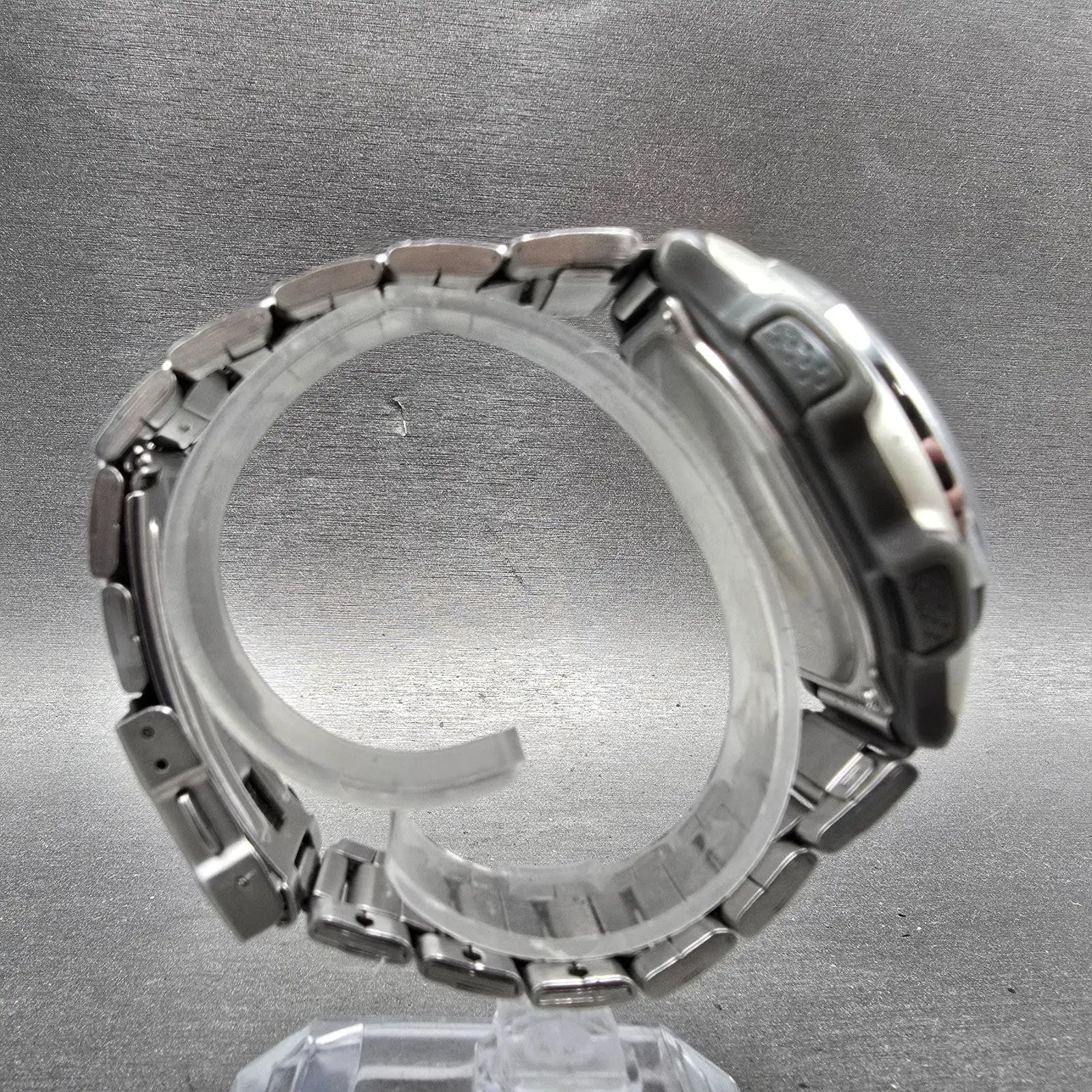 Casio AW-S90 Watch Men 41mm Silver Dial Silver Tone Analog Digital Solar Works8