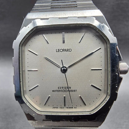 Citizen Leopard Watch Men 30mm Champagne Dial Silver Tone 7933-799976 New Batt1