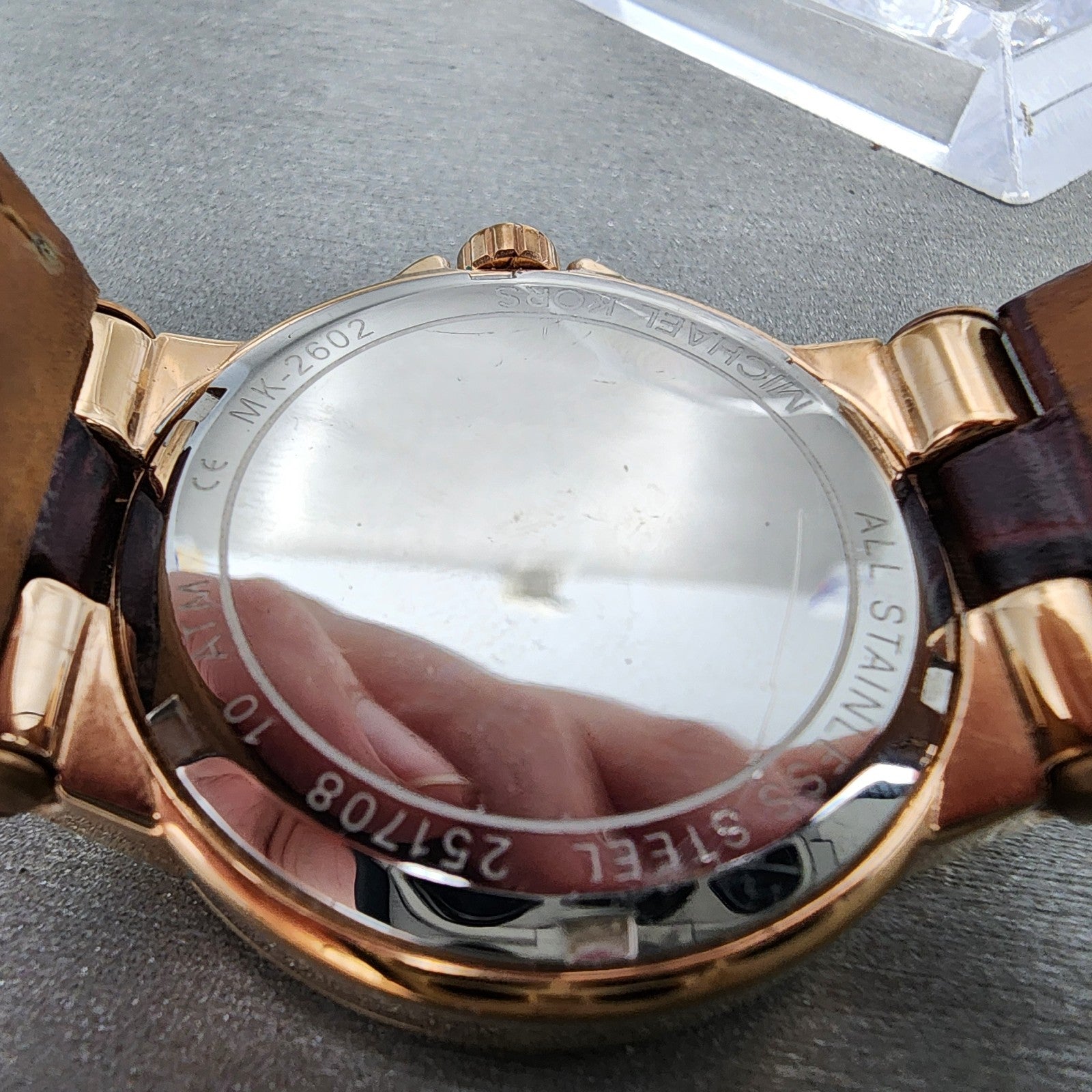 Michael Kors Dylan Watch Women 38mm Rose Dial Rose Gold Tone Date New Battery9