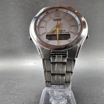 Casio Lineage LCW-M200 Watch Men 38mm White Dial Steel Analog Digital Solar JDM25