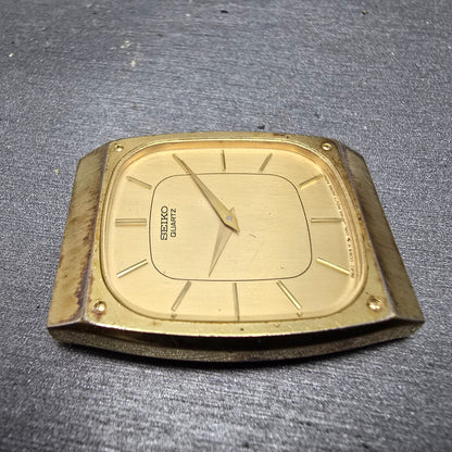 Seiko Tank Watch Men 28mm Champagne Dial Gold Tone Rectangle 8620-5029 PARTS VTG4