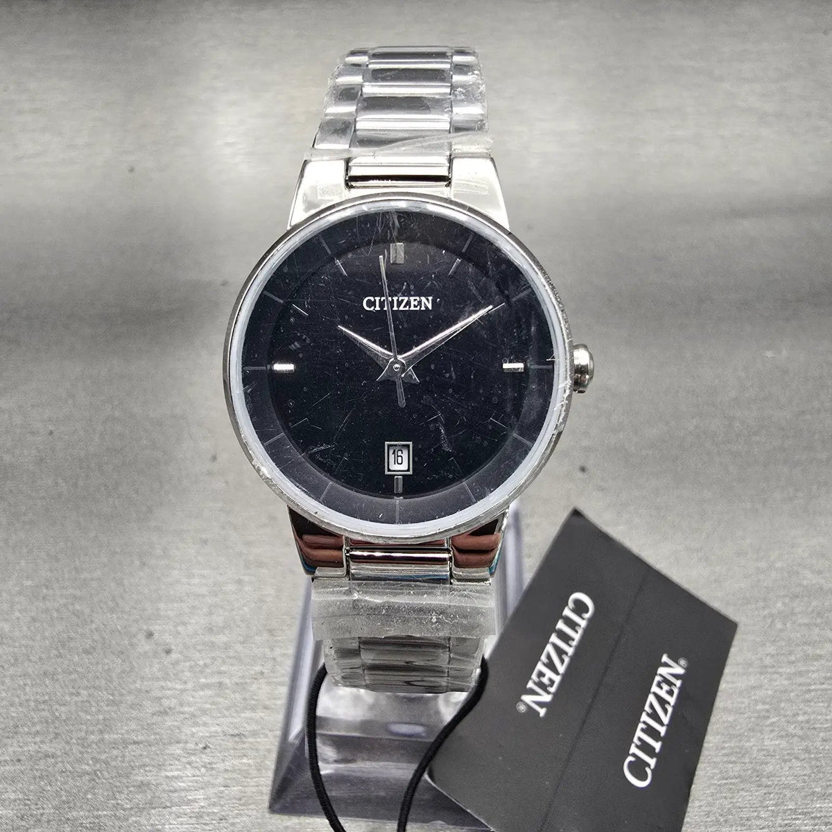 Citizen Watch Women 27mm Black Dial Silver Tone Date Round G012-S101824 New Batt0